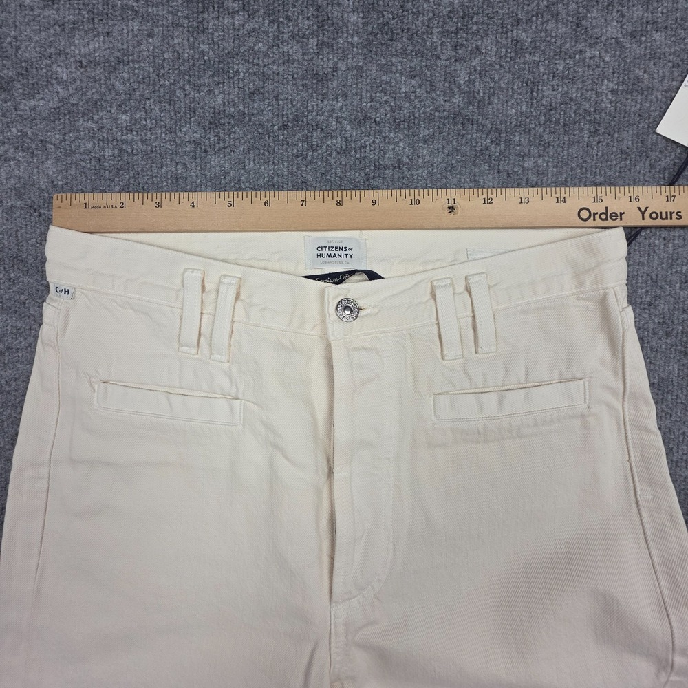 Citizens of Humanity Gaucho Trousers Pants Women's 28 Ivory Wide Leg NWT *Marks - Picture 15 of 16